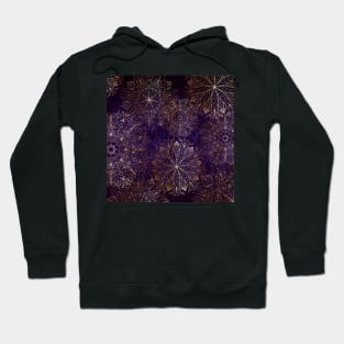 Gold and Purple Boho Floral Mandala Hoodie